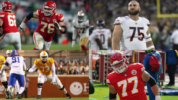 Laurent Duvernay-Tardif, Kyle Long, Trey Smith and Andrew Wylie